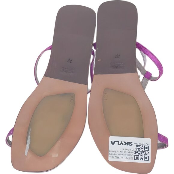 AGL Women's Italian Strap Flat Sandals - Pink EU 37 US 6.5 - Picture 6 of 6